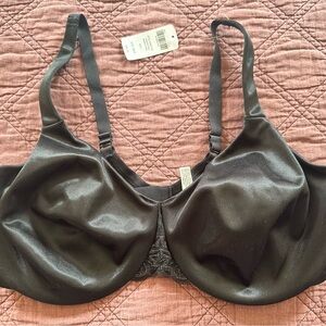 Soma Sensuous Sides Minimizer 3 inch Black Satin Women's Bra